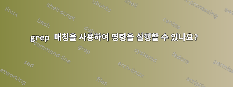 grep 매칭을 사용하여 명령을 실행할 수 있나요?