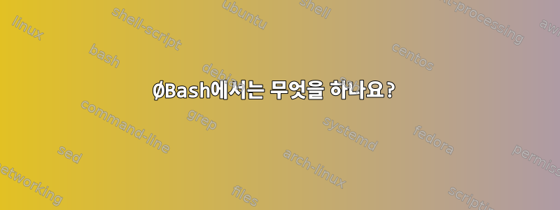 ØBash에서는 무엇을 하나요?