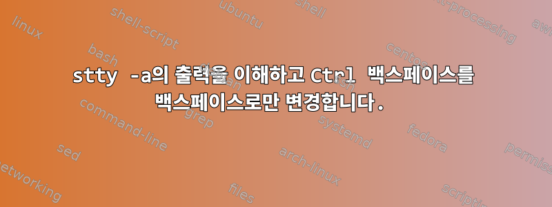 stty -a의 출력을 이해하고 Ctrl 백스페이스를 백스페이스로만 변경합니다.