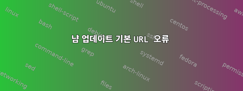 냠 업데이트 기본 URL 오류