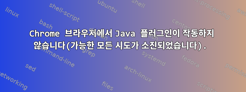 Chrome 브라우저에서 Java 플러그인이 작동하지 않습니다(가능한 모든 시도가 소진되었습니다).