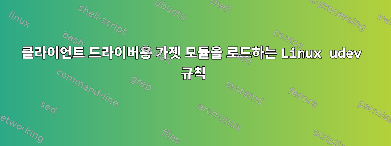 클라이언트 드라이버용 가젯 모듈을 로드하는 Linux udev 규칙