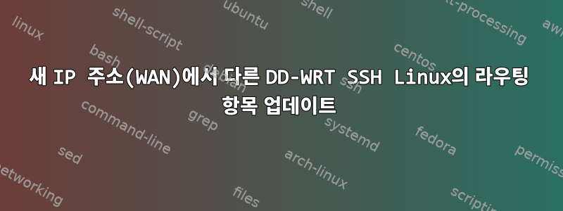 새 IP 주소(WAN)에서 다른 DD-WRT SSH Linux의 라우팅 항목 업데이트