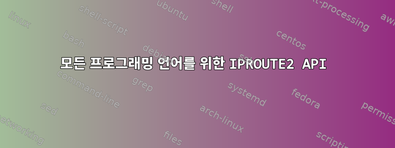 모든 프로그래밍 언어를 위한 IPROUTE2 API