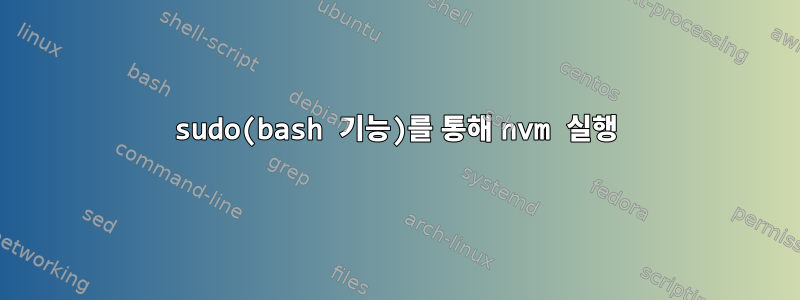 sudo(bash 기능)를 통해 nvm 실행