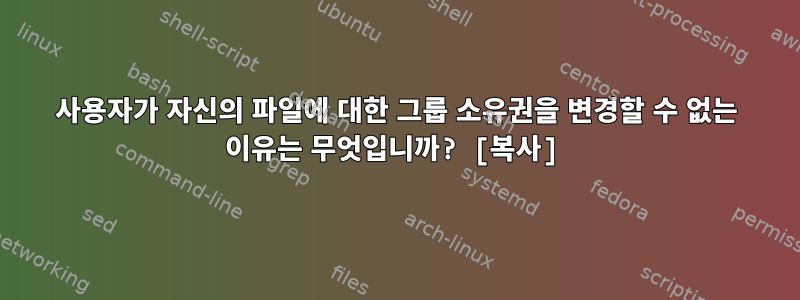 사용자가 자신의 파일에 대한 그룹 소유권을 변경할 수 없는 이유는 무엇입니까? [복사]