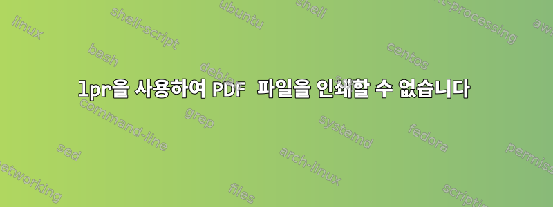 lpr을 사용하여 PDF 파일을 인쇄할 수 없습니다