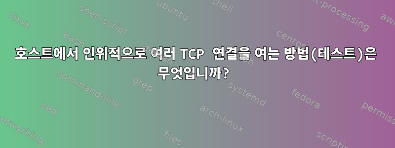 호스트에서 인위적으로 여러 TCP 연결을 여는 방법(테스트)은 무엇입니까?