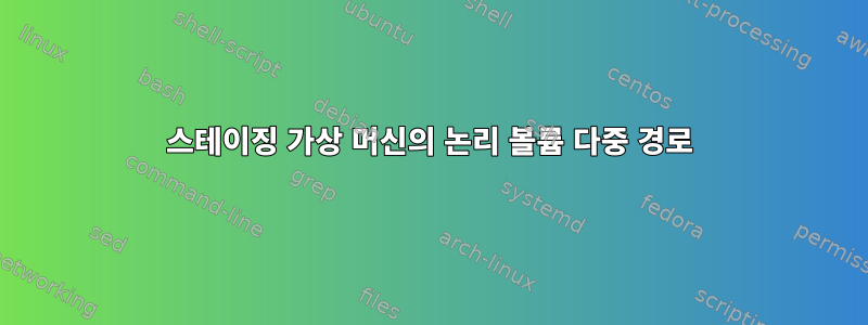 스테이징 가상 머신의 논리 볼륨 다중 경로