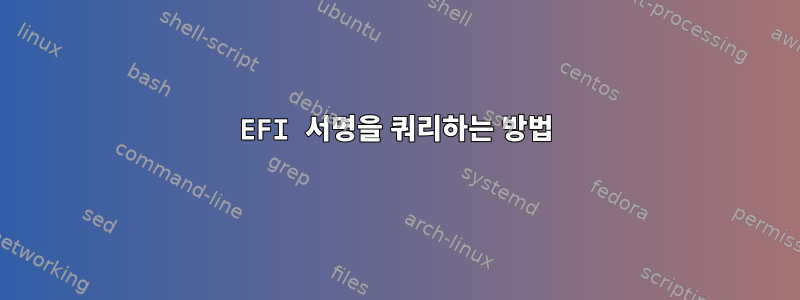 EFI 서명을 쿼리하는 방법