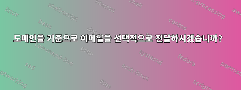 도메인을 기준으로 이메일을 선택적으로 전달하시겠습니까?