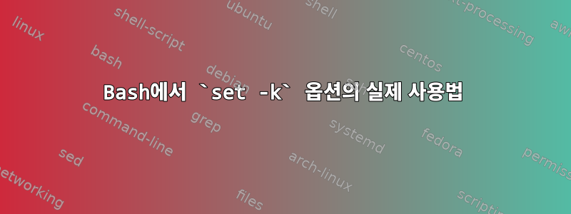 Bash에서 `set -k` 옵션의 실제 사용법