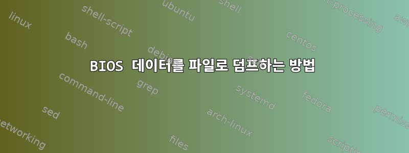 BIOS 데이터를 파일로 덤프하는 방법