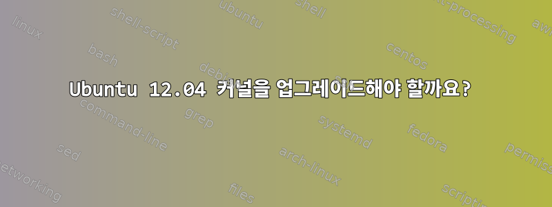 Ubuntu 12.04 커널을 업그레이드해야 할까요?