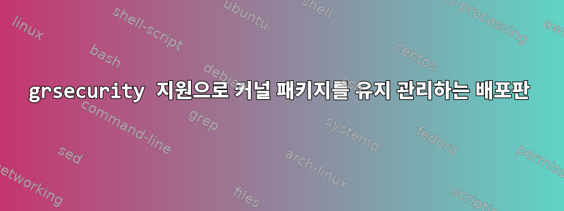 grsecurity 지원으로 커널 패키지를 유지 관리하는 배포판