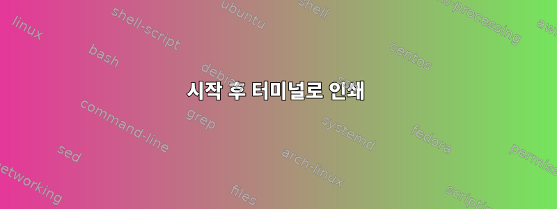 시작 후 터미널로 인쇄