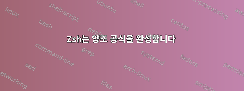 Zsh는 양조 공식을 완성합니다