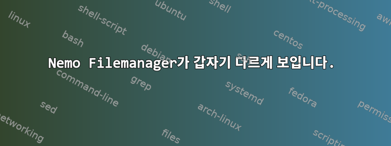 Nemo Filemanager가 갑자기 다르게 보입니다.