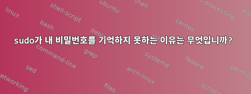 sudo가 내 비밀번호를 기억하지 못하는 이유는 무엇입니까?