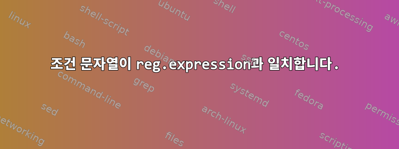 조건 문자열이 reg.expression과 일치합니다.