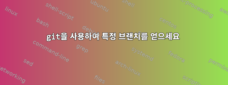 git을 사용하여 특정 브랜치를 얻으세요