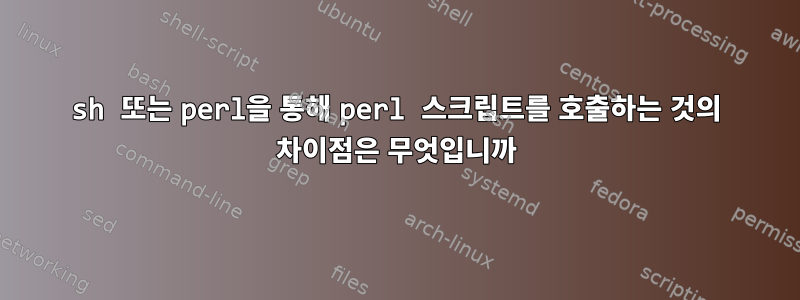 sh 또는 perl을 통해 perl 스크립트를 호출하는 것의 차이점은 무엇입니까