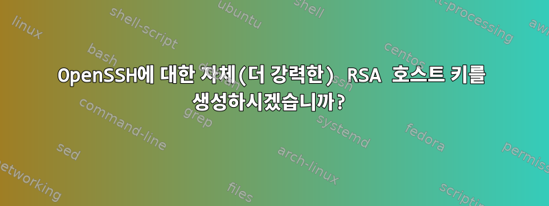 OpenSSH에 대한 자체(더 강력한) RSA 호스트 키를 생성하시겠습니까?