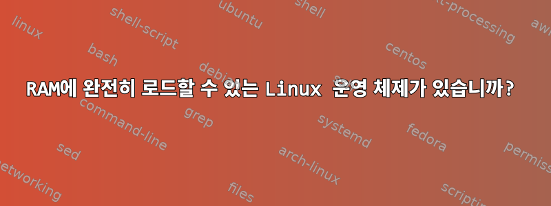 RAM에 완전히 로드할 수 있는 Linux 운영 체제가 있습니까?