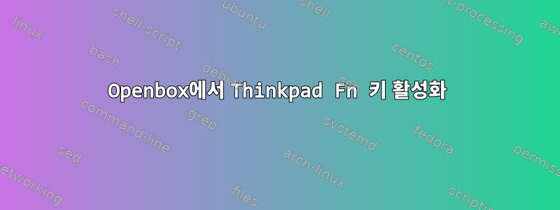 Openbox에서 Thinkpad Fn 키 활성화