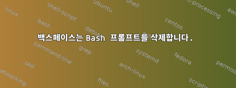 백스페이스는 Bash 프롬프트를 삭제합니다.