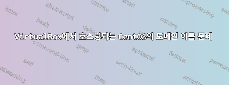 VirtualBox에서 호스팅되는 CentOS의 도메인 이름 문제