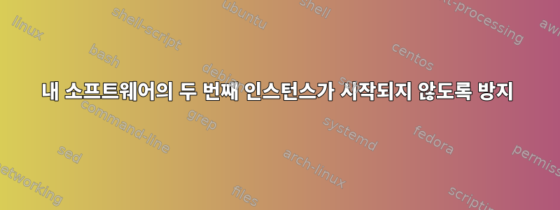 내 소프트웨어의 두 번째 인스턴스가 시작되지 않도록 방지