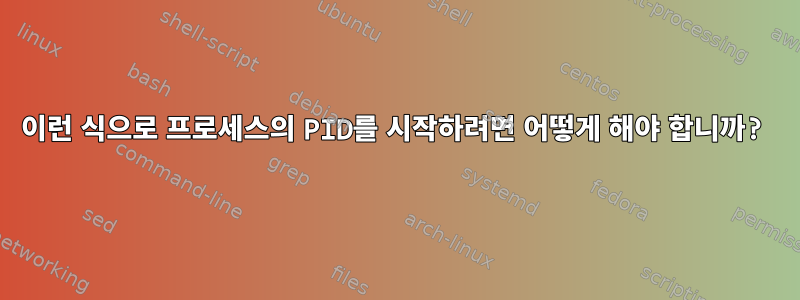 이런 식으로 프로세스의 PID를 시작하려면 어떻게 해야 합니까?