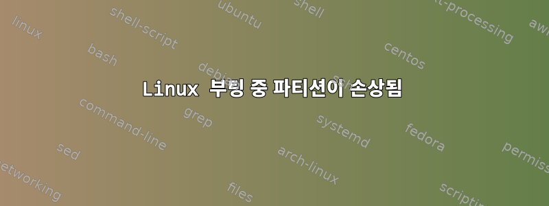 Linux 부팅 중 파티션이 손상됨