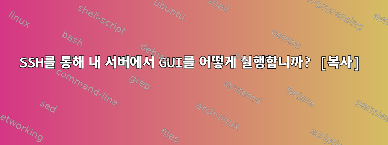 SSH를 통해 내 서버에서 GUI를 어떻게 실행합니까? [복사]