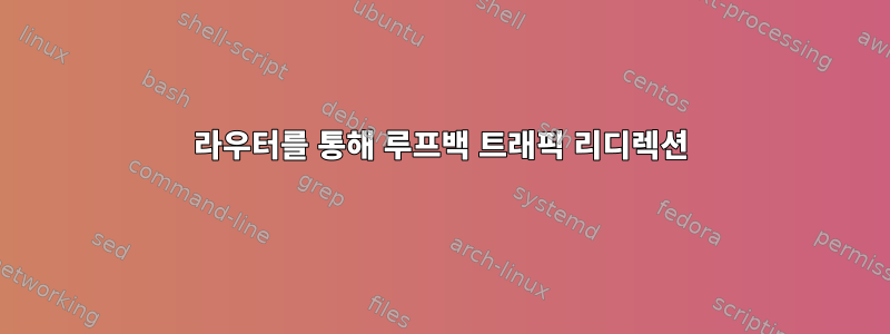 라우터를 통해 루프백 트래픽 리디렉션