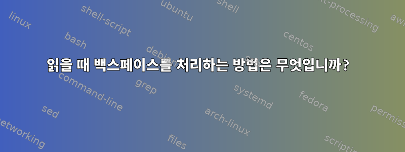 읽을 때 백스페이스를 처리하는 방법은 무엇입니까?