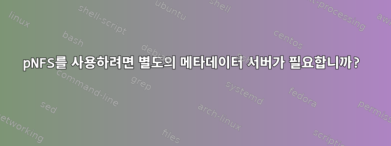 pNFS를 사용하려면 별도의 메타데이터 서버가 필요합니까?