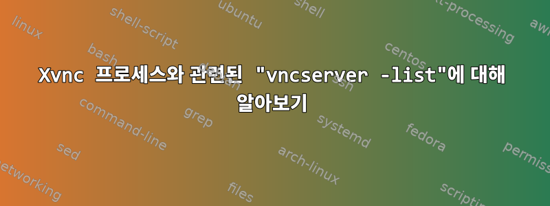 Xvnc 프로세스와 관련된 "vncserver -list"에 대해 알아보기