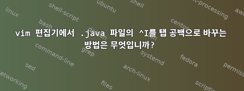 vim 편집기에서 .java 파일의 ^I를 탭 공백으로 바꾸는 방법은 무엇입니까?