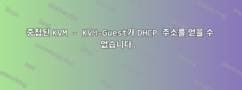 중첩된 KVM - KVM-Guest가 DHCP 주소를 얻을 수 없습니다.