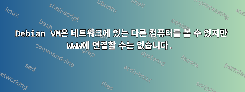 Debian VM은 네트워크에 있는 다른 컴퓨터를 볼 수 있지만 WWW에 연결할 수는 없습니다.