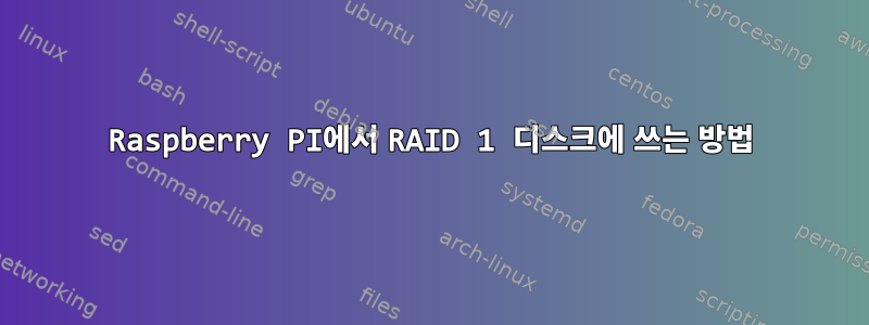 Raspberry PI에서 RAID 1 디스크에 쓰는 방법