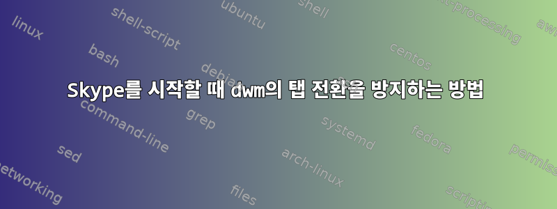 Skype를 시작할 때 dwm의 탭 전환을 방지하는 방법