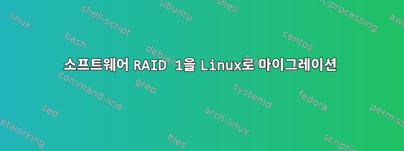 소프트웨어 RAID 1을 Linux로 마이그레이션