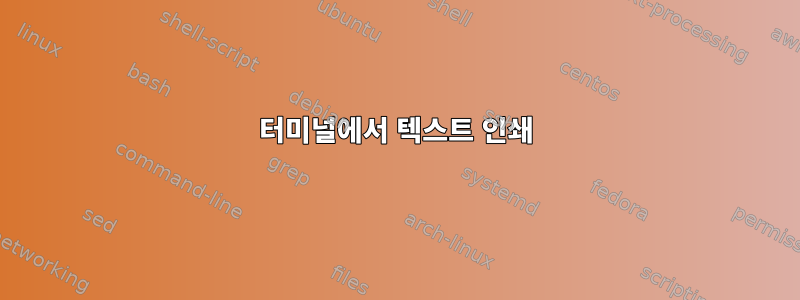 터미널에서 텍스트 인쇄