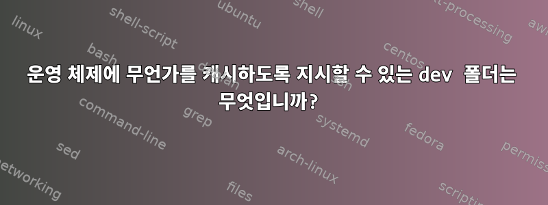 운영 체제에 무언가를 캐시하도록 지시할 수 있는 dev 폴더는 무엇입니까?