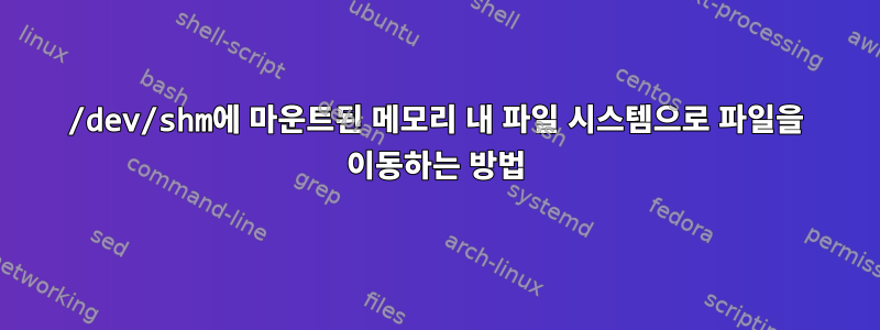 /dev/shm에 마운트된 메모리 내 파일 시스템으로 파일을 이동하는 방법