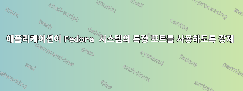 애플리케이션이 Fedora 시스템의 특정 포트를 사용하도록 강제