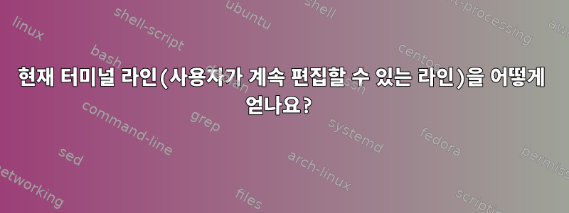 현재 터미널 라인(사용자가 계속 편집할 수 있는 라인)을 어떻게 얻나요?